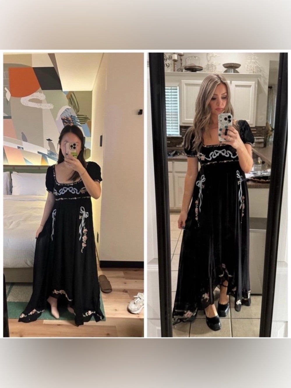 For Love & Lemons Rosemarie Maxi Dress Floral Black XXS